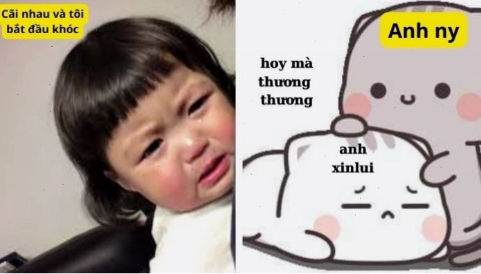 Meme dỗ người yêu hài hước và ngọt ngào