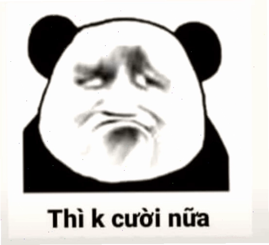 Meme gấu trúc với biểu cảm không thể cười nổi