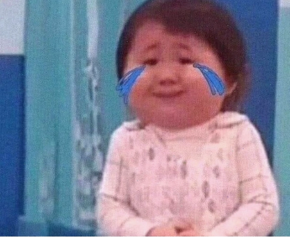 Meme lau nước mắt với caption dí dỏm