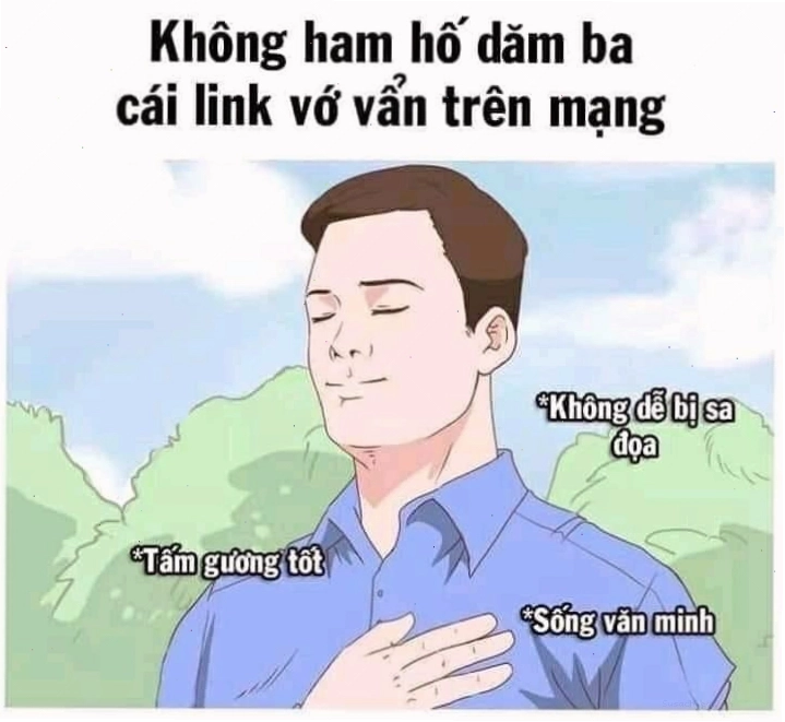 Meme người đàn ông từ chối link vớ vẩn