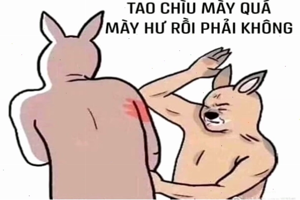 Meme người thỏ đánh bạn thể hiện sự tức giận một cách hài hước