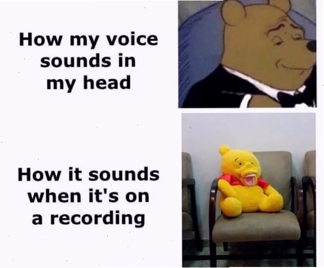 Meme so sánh giọng nói trong đầu và giọng nói thực tế