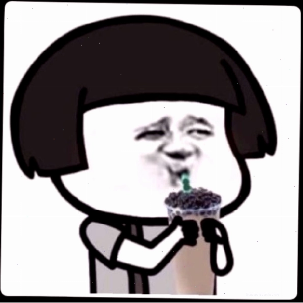 Meme uống trà sữa với nhân vật hoạt hình