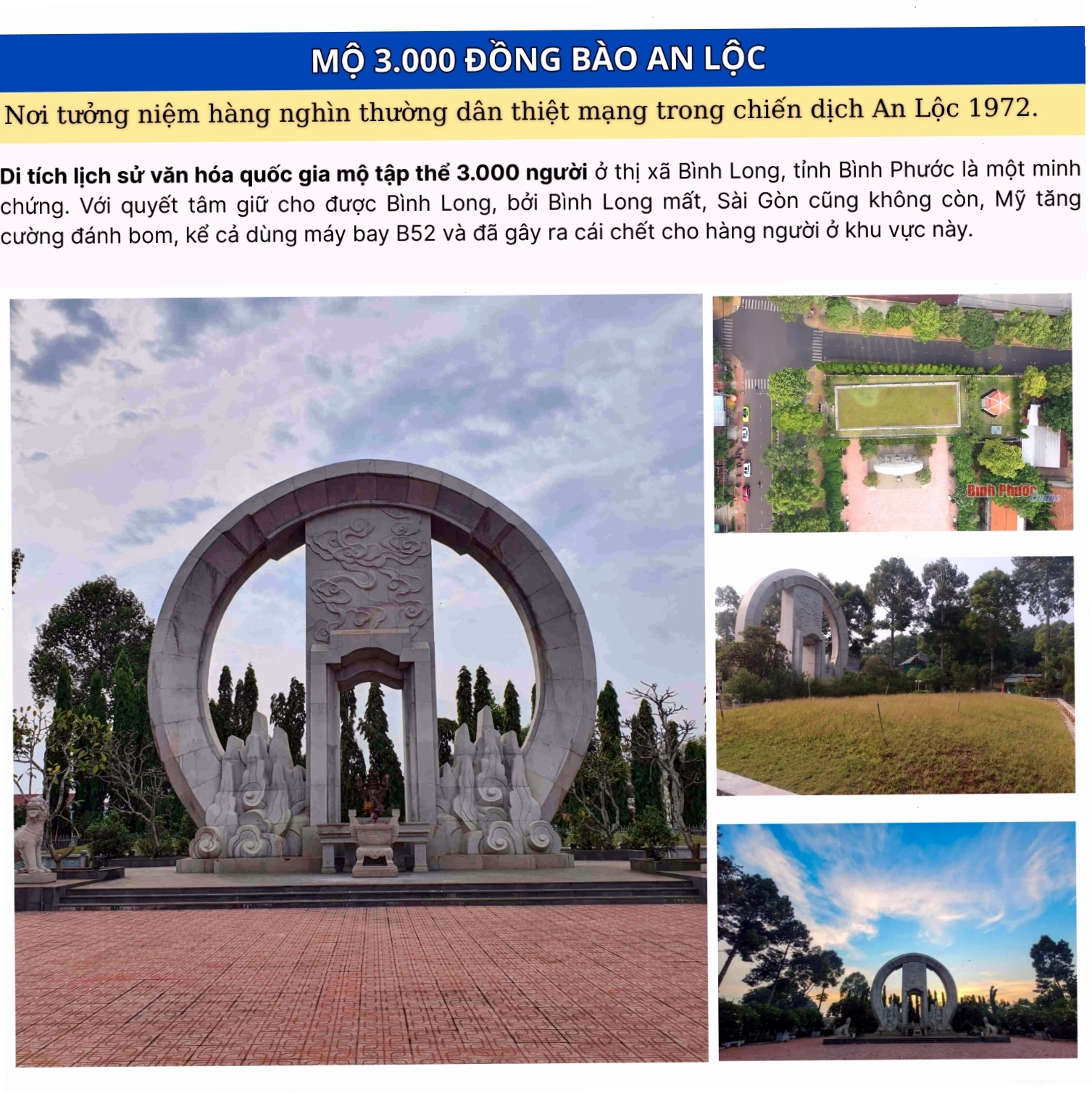 Mộ 3.000 đồng bào An Lộc, địa điểm tưởng niệm lịch sử