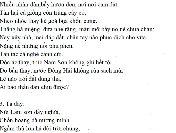 Mô tả hành động tàn bạo của quân Minh
