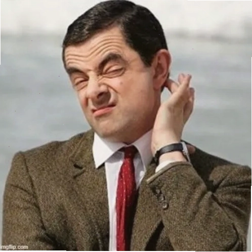 Mr Bean meme gãi đầu lúng túng