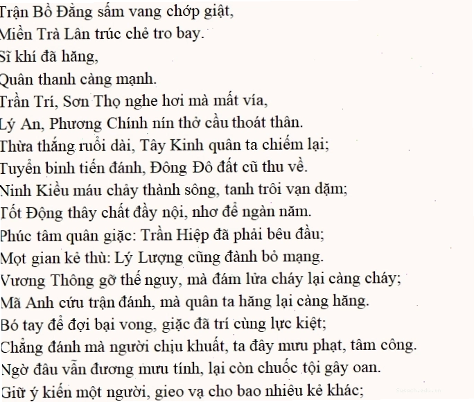 Ngôn ngữ hùng hồn trong Đại cáo Bình Ngô