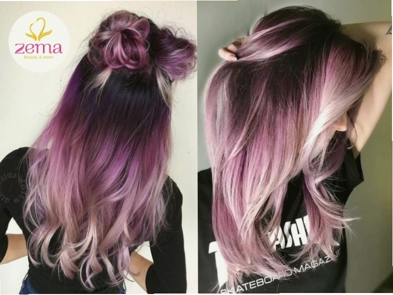 Sự kết hợp hài hòa giữa hồng và tím trong kỹ thuật Balayage