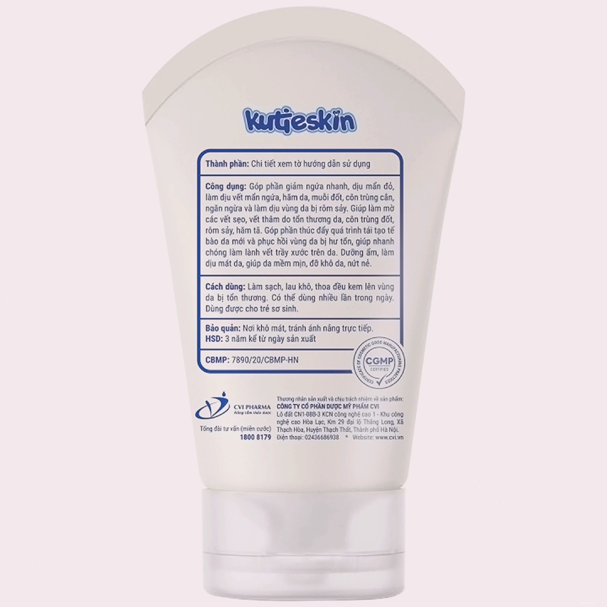 Thành phần an toàn của kem bôi Kutieskin cho bé