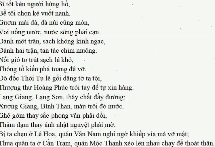 Tinh thần yêu nước trong Đại cáo Bình Ngô