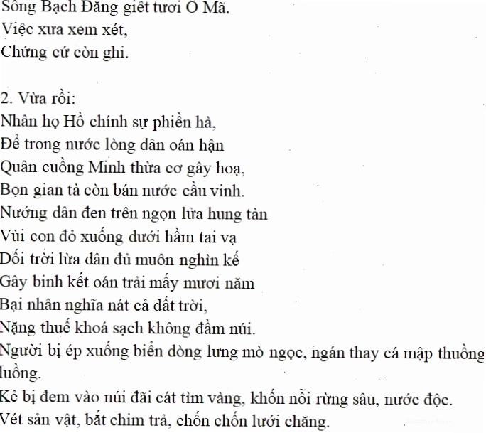 Trích đoạn văn bản Đại cáo Bình Ngô
