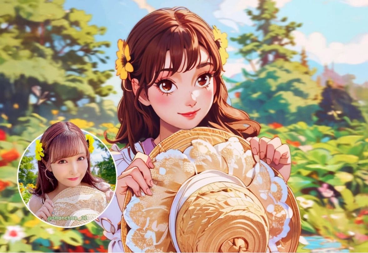 Ví dụ avatar anime được tạo bởi AI