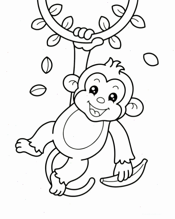 Mẫu chibi động vật hoang dã ngộ nghĩnh hình con khỉ