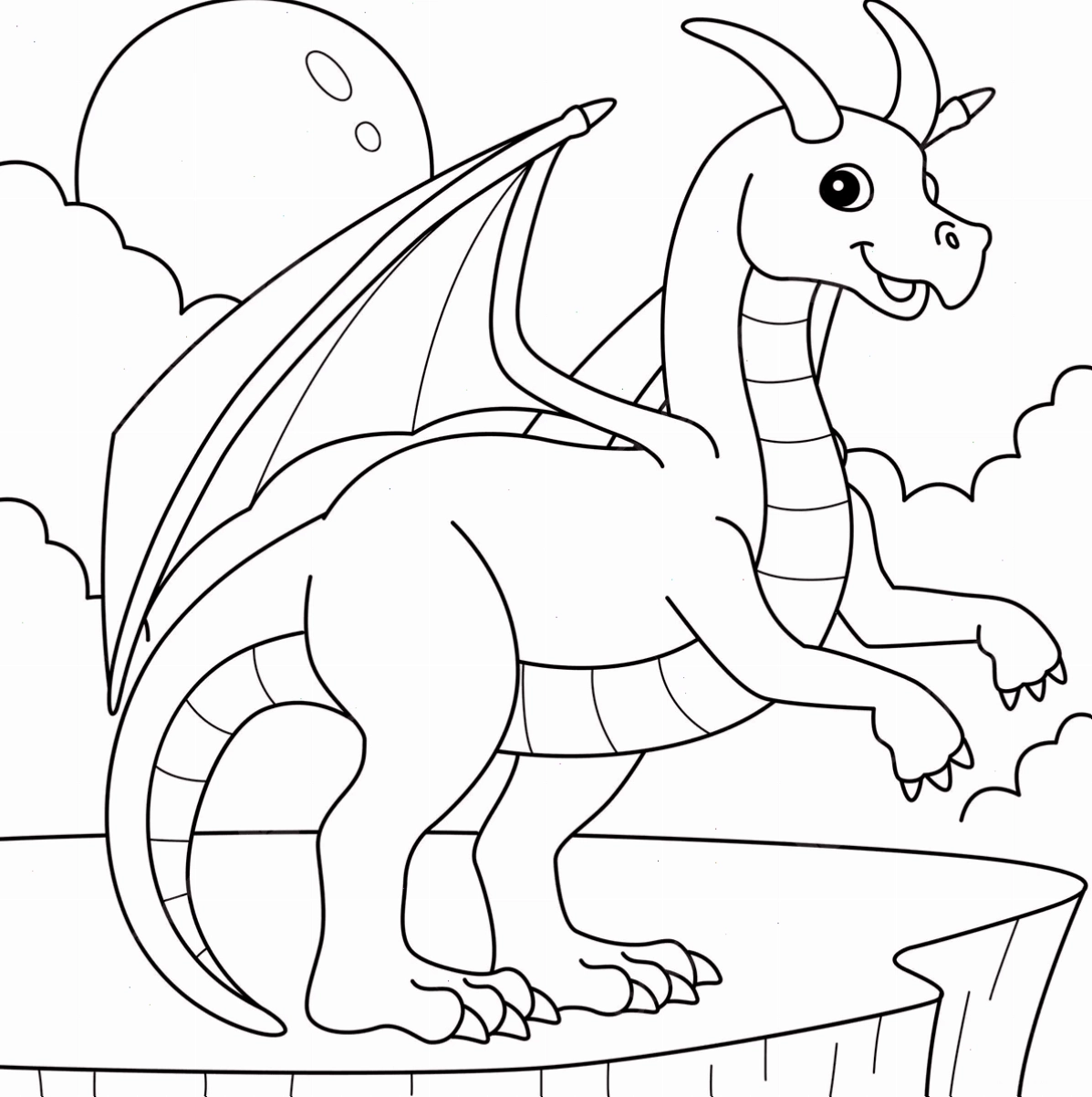 tranh tô màu sinh vật huyền bí dragon