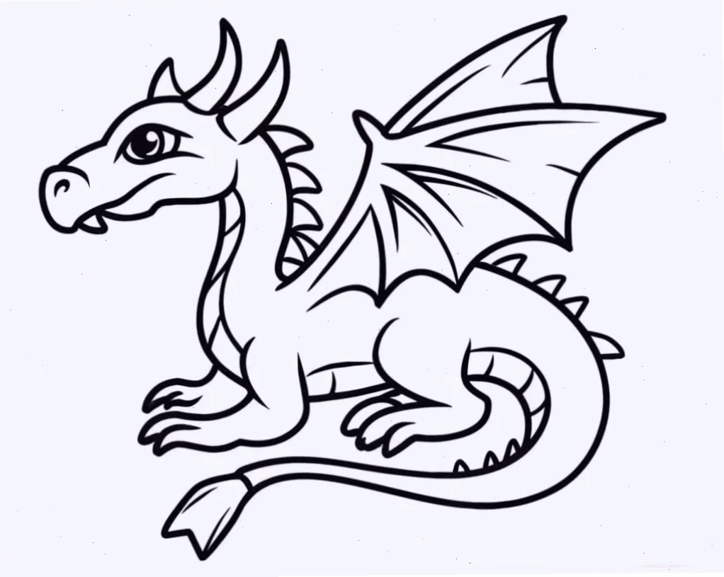 tranh tô màu sinh vật huyền bí dragon