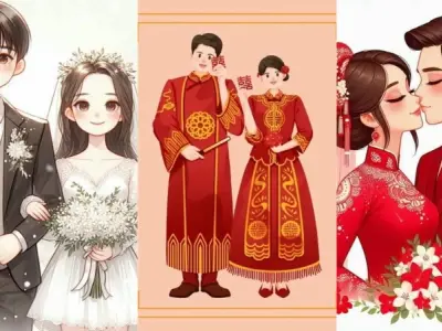 Bộ sưu tập ảnh cô dâu chú rể chibi dễ thương nhất