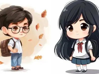 Hình ảnh học sinh chibi dễ vẽ dành cho người mới bắt đầu