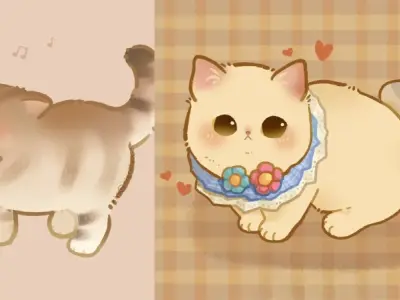 Tổng hợp ảnh mèo cute chibi dễ thương siêu đáng yêu