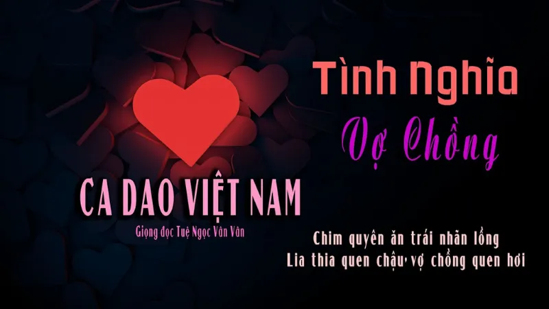 Ý nghĩa sâu sắc của ca dao tục ngữ về tình nghĩa vợ chồng
Tình nghĩa vợ chồng luôn là chủ đề quan trọng trong văn hóa Việt. Ca dao tục ngữ về tình nghĩa vợ chồng không chỉ phản ánh giá trị đạo đức mà còn dạy chúng ta những bài học quý báu về tình yêu và sự hòa hợp trong hôn nhân. Bài viết này sẽ khám phá ý nghĩa sâu sắc của những câu ca dao tục ngữ này và ứng dụng của chúng trong cuộc sống hiện đại.
Ca dao về tình nghĩa vợ chồng 
Người xưa từng nói: “Gần mực thì đen, gần đèn thì sáng,” điều này nhấn mạnh rằng mối quan hệ gần gũi và đồng hành sẽ ảnh hưởng mạnh mẽ đến cuộc sống của chúng ta. Để xây dựng một cuộc sống hôn nhân hạnh phúc và bền vững, chúng ta cần phải có sự gắn bó và hiểu biết sâu sắc. Những câu ca dao về tình nghĩa vợ chồng từ ông bà xưa chính là bài học quý báu, dạy chúng ta cách yêu thương và trân trọng người bạn đời của mình.
Em thời đi cấy ruộng bông
Anh đi cắt lúa để chung một nhà
Đem về phụng dưỡng mẹ cha
           Muôn đời tiếng hiếu người ta còn truyền.
Có phúc lấy phải vợ già
Vừa sạch cửa nhà, lại ngọt cơm canh
Vô phúc lấy phải trẻ ranh
Nó ăn, nó bỏ tung hoành nó đi.
Ngó lên hòn núi Ba Thê
Muốn bỏ mà về sợ cực vợ con.
Cây đa lá rụng đầu đình
Bao nhiêu lá rụng thương mình bấy nhiêu.
Người ta thích lấy nhiều chồng
Tôi đây chỉ thích một ông thật bền
Thật bền như tượng đồng đen
Trăm năm quyết với cùng em một lòng.
Lên non thiếp cũng lên theo
Tay vịn, chân trèo, hái trái nuôi nhau.
Mặc ai một dạ hai lòng
Em đây thủ tiết loan phòng chờ anh.
Mình về tôi cũng về theo
Sum vầy phu phụ, giàu nghèo có nhau.
Anh đi em ở lại nhà,
Hai vai gánh vác mẹ già con thơ,
Lầm than bao quản nắng mưa,
Anh đi anh liệu tranh đua với đời!
Bạn nghèo thuở trước chớ quên
Vợ cùng kham khổ, chẳng nên phụ tình.
Râu tôm nấu với ruột bầu
Chồng chan vợ húp gật đầu khen ngon.
Ði đâu cho thiếp đi cùng
Ðói no thiếp chịu, lạnh lùng thiếp cam.
Thương chồng nấu cháo le le
Nấu canh bông bí, nấu chè hạt sen.
Đang khi chồng giận mình đi
Hết khi nóng giận đến khi vui vầy
Ngãi nhơn như bát nước đầy
Bưng đi mà đổ hốt rày đặng đâu.
Vợ chồng như đôi cu cu
Chồng thì đi trước, vợ gật gù theo sau.
Thương nhau gặp khúc sông vơi
Khó khăn, gian hiểm chẳng rời thủy chung.
Qua đồng ghé nón thăm chồng
Ðồng bao nhiêu lúa, thương chồng bấy nhiêu.
Thương ai bằng nỗi thương con
Nhớ ai bằng nỗi gái son nhớ chồng.
Vợ chồng là nghĩa cả đời
Ai ơi, chớ nghĩ những lời thiệt hơn.
Đạo nào bằng đạo phu thê
Tay ấp, má kề, sinh tử có nhau.
Lấy chồng thì phải theo chồng
Chồng đi hang rắn hang rồng cũng đi.
Vợ chồng là nghĩa phu thê
Tay ấp, má kề, sinh tử có nhau
Chẳng tham của sẵn anh đâu
Tham vì nhân ngãi năm đầu ngón tay
Bao giờ cho đặng sum vầy
Giao ca đôi mặt, dạ này mới vui.
Mưa rơi gió tạt vô thành
Đôi ta chồng vợ, ai dỗ dành đừng xiêu.
Cơm này nửa sống nửa khê,
Vợ đơm chồng nếm chẳng chê cơm này.
Nhà tường mà lợp tranh mây
Thân anh hai vợ như dây buộc mình.
Thành ngữ tục ngữ về tình nghĩa vợ chồng
Sự thủy chung và tình nghĩa trong hôn nhân luôn là những giá trị cao quý trong văn hóa truyền thống gia đình, được xem trọng và gìn giữ qua bao thế hệ. Để hiểu rõ hơn về ý nghĩa sâu sắc của chữ “Đạo vợ chồng,” chúng ta hãy cùng khám phá một số câu ca dao và tục ngữ về vợ chồng, những lời dạy này giúp chúng ta cảm nhận sâu sắc hơn về sự gắn bó và trách nhiệm trong mối quan hệ vợ chồng.
Của chồng, công vợ.
Ðạo vợ, nghĩa chồng.
Trong ấm, ngoài êm.
Trai anh hùng, gái thuyền quyên.
Chồng như đó, vợ như hom.
Trai có vợ như giỏ có hom.
Giàu vì bạn sang vì vợ.
Thuyền theo lái gái theo chồng.
Gái có công, chồng chẳng phụ.
Vợ chồng đầu gối tay ấp.
Cười vợ không cheo như nẻo không mấu.
Chồng tới vợ lui, chồng hòa vợ thuận.
Lắm duyên nhiều nợ, lắm vợ nhiều oan gia.
Ẵm con chồng hơn bồng cháu ngoại
Thuận vợ thuận chồng, tát bể Ðông cũng cạn.
Đàn ông xây nhà, đàn bà xây tổ ấm.
Chiều người lấy việc, chiều chồng lấy con.
Chồng đã giận, vợ bớt lời.
Trai có vợ như giỏ có hom.
Thuyền về lái, gái theo chồng.
Chồng già vợ trẻ là tiên, vợ già chồng trẻ là duyên nợ nần.
Vầng trăng có sao, vầng đào có lý.
Củi tre dễ nấu, chồng xấu dễ xài.
Hay ăn miếng ngon, chồng con trả người.
Phúc nhà vợ, chẳng bằng nợ nhà chồng.
Ý nghĩa của của ca dao tục ngữ về tình nghĩa vợ chồng
Ca dao tục ngữ về tình nghĩa vợ chồng không chỉ đơn thuần là những câu nói hay mà còn chứa đựng nhiều giá trị và bài học sâu sắc. Dưới đây là một số ý nghĩa cơ bản của chúng:
Tình yêu và sự thấu hiểu: Ca dao và tục ngữ về vợ chồng thường nhấn mạnh sự quan trọng của tình yêu chân thành và sự thấu hiểu lẫn nhau trong mối quan hệ. Ví dụ, câu "Yêu nhau cắn câu, thắm tình" thể hiện rằng tình yêu không chỉ là cảm xúc mà còn là sự chăm sóc và thấu hiểu sâu sắc. Điều này giúp xây dựng một nền tảng vững chắc cho mối quan hệ và tạo điều kiện cho sự gắn bó lâu dài.
Trách nhiệm và sự chăm sóc: Những câu tục ngữ như “Chồng cày vợ cấy, con cái học hành” nhấn mạnh trách nhiệm và sự hỗ trợ lẫn nhau trong gia đình. Chúng phản ánh rằng mỗi người đều có vai trò quan trọng trong việc chăm sóc gia đình và làm việc để duy trì sự ổn định và hạnh phúc trong cuộc sống chung. Điều này không chỉ giúp tổ chức cuộc sống gia đình mà còn làm cho mối quan hệ trở nên bền vững hơn.
Tôn trọng và hòa hợp: Tôn trọng và hòa hợp là hai yếu tố thiết yếu trong mối quan hệ vợ chồng, như thể hiện trong các câu ca dao như “Tôn trọng vợ chồng, hòa hợp sống vui”. Sự tôn trọng lẫn nhau và khả năng hòa hợp trong mọi vấn đề giúp duy trì sự ổn định và hạnh phúc trong hôn nhân. Điều này cũng có nghĩa là phải biết lắng nghe, chia sẻ và chấp nhận những khác biệt để tạo điều kiện cho một mối quan hệ bền chặt.
Sự kiên nhẫn và thoải mái: Ca dao về tình nghĩa vợ chồng cũng thường nhấn mạnh sự cần thiết của sự kiên nhẫn và thoải mái trong mối quan hệ. Câu tục ngữ “Chồng thương vợ, vợ thương chồng, có ngày cũng được như lòng mong” phản ánh rằng sự kiên nhẫn và thái độ tích cực là cần thiết để vượt qua khó khăn và thử thách trong hôn nhân. Điều này giúp các cặp vợ chồng duy trì mối quan hệ và xây dựng một cuộc sống hạnh phúc.
Tình nghĩa và lòng trung thành: Nhiều câu ca dao như “Cưới nhau được năm năm, tình nghĩa vẫn như thuở ban đầu” phản ánh sự trung thành và tình nghĩa trong hôn nhân. Tình nghĩa không chỉ là sự gắn bó mà còn là lòng trung thành và cam kết trong mối quan hệ. Điều này cho thấy rằng tình yêu và sự gắn bó cần phải được duy trì qua thời gian và không bị ảnh hưởng bởi những khó khăn hay thử thách.
Những giá trị này không chỉ phản ánh những truyền thống văn hóa sâu sắc mà còn có thể được áp dụng vào cuộc sống hiện đại để xây dựng và duy trì một mối quan hệ vợ chồng hạnh phúc và bền vững. Ca dao tục ngữ về tình nghĩa vợ chồng cung cấp những hướng dẫn quý báu giúp chúng ta hiểu và thực hành các nguyên tắc cơ bản của một mối quan hệ thành công.
Ảnh hưởng của những câu ca dao tục ngữ về tình yêu
Ca dao và tục ngữ về tình yêu không chỉ phản ánh quan niệm văn hóa, mà còn có ảnh hưởng sâu rộng đến nhận thức và hành vi của con người trong xã hội. Dưới đây là một số ảnh hưởng của những câu ca dao tục ngữ về tình yêu:
Hình thành quan niệm và giá trị tình yêu: Ca dao và tục ngữ thường chứa đựng những giá trị truyền thống về tình yêu, giúp hình thành quan niệm về tình cảm và cách cư xử trong mối quan hệ tình cảm. Ví dụ, câu "Yêu nhau yêu cả đường đi" thể hiện quan điểm về sự đồng hành và chấp nhận những khuyết điểm của nhau trong tình yêu. Những giá trị này giúp hình thành những chuẩn mực và định hướng cho các mối quan hệ tình cảm trong cộng đồng.
Giáo dục và truyền đạt kinh nghiệm: Những câu ca dao tục ngữ về tình yêu thường mang theo kinh nghiệm sống và bài học quý giá từ thế hệ trước. Chúng giúp người trẻ hiểu hơn về những điều nên làm và không nên làm trong tình yêu, từ đó tránh những sai lầm phổ biến. Ví dụ, câu "Đồng vợ đồng chồng tát bể đông cũng cạn" nhấn mạnh tầm quan trọng của sự hòa hợp và chung sức trong cuộc sống vợ chồng.
Cung cấp sự an ủi và động viên: Khi đối diện với những khó khăn trong tình yêu, những câu ca dao tục ngữ có thể trở thành nguồn động viên và an ủi. Chúng giúp người ta cảm thấy bớt đơn độc và tìm thấy sự đồng cảm. Ví dụ, câu "Có công mài sắt có ngày nên kim" khuyến khích người ta kiên nhẫn và bền bỉ trong tình yêu.
Khuyến khích những hành vi tích cực: Ca dao tục ngữ không chỉ truyền đạt kinh nghiệm mà còn khuyến khích những hành vi tích cực trong tình yêu. Ví dụ, câu "Thương người như thể thương thân" khuyến khích tình yêu và lòng nhân ái, nhấn mạnh sự đồng cảm và tôn trọng trong các mối quan hệ.
Bảo tồn và phát huy văn hóa: Những câu ca dao tục ngữ về tình yêu còn góp phần bảo tồn và phát huy các giá trị văn hóa truyền thống của dân tộc. Chúng giúp gìn giữ bản sắc văn hóa và truyền thống của các cộng đồng qua nhiều thế hệ.
Tóm lại, ca dao và tục ngữ về tình yêu đóng vai trò quan trọng trong việc hình thành quan niệm, giáo dục, động viên, khuyến khích hành vi tích cực, và bảo tồn văn hóa. Chúng không chỉ là di sản văn hóa quý giá mà còn là những bài học thực tiễn cho cuộc sống tình cảm của mỗi người.
Ca dao tục ngữ về tình nghĩa vợ chồng là những bài học quý giá về tình yêu và trách nhiệm trong hôn nhân. Hiểu và áp dụng những giá trị này không chỉ giúp gìn giữ truyền thống mà còn nâng cao chất lượng cuộc sống hôn nhân ngày nay. Hy vọng bài viết đã mang đến cái nhìn sâu sắc và hữu ích về chủ đề này.

