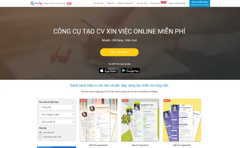 Tại sao nên sử dụng website tạo CV?